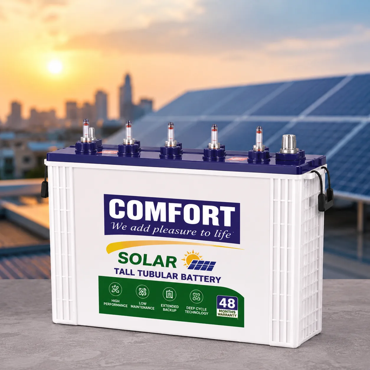 Comfort Solar Tall Tubular Battery